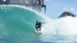 Man surfing wave